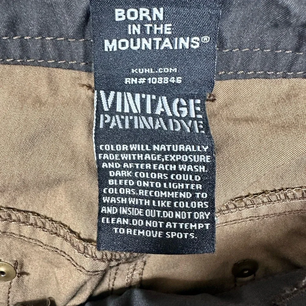 Kuhl Pants Mens 30x30 Brown Revolvr Vintage Patina Dye Outdoor Hiking Nature